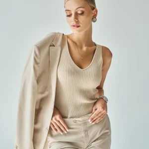Beige Harmony Blazer Set